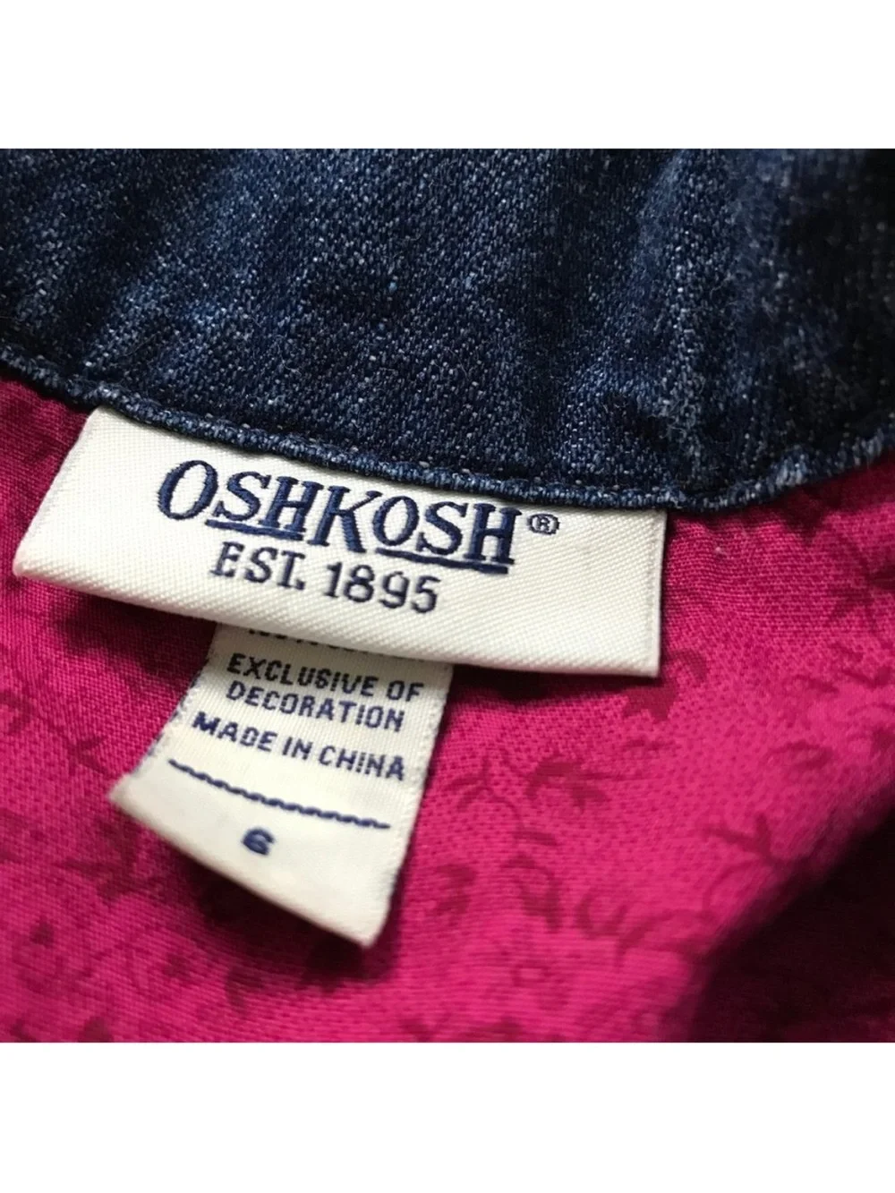 Vintage Y2K OshKosh Bgosh Denim Long Sleeve Shirt Dress Girls Size 6 Cotton Jean
